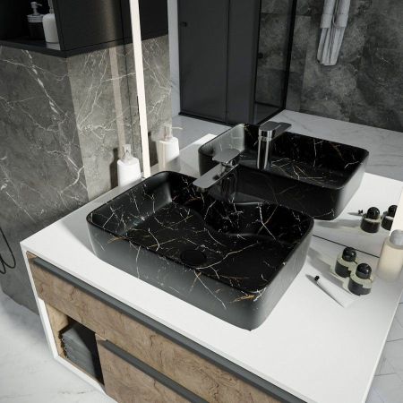 Раковина чаша Maretti UM13NS96-560MR, черный мрамор, артикул UM13NS96-560MR
