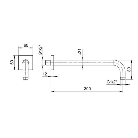 FANTINI Держатель верхнего душа 300 мм., настенный, цвет черный матовый, артикул 86 13 8107