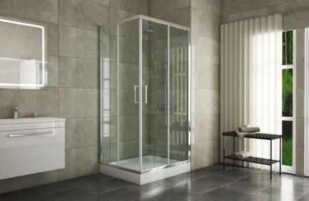 Душевой уголок Bravat Line 90x90 BS090.2202A профиль Хром стекло прозрачное, артикул BS090.2202A