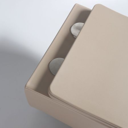 Унитаз подвесной Evo VT1-34SMC безободковый, цвет капучино матовый, ультратонкое soft-close сиденье, артикул VT1-34SMC