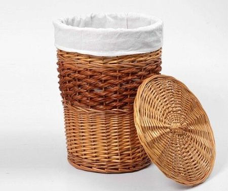 Корзина для белья WasserKRAFT Main 42x42x58 WB-410-L с крышкой Коричневая, артикул WB-410-L