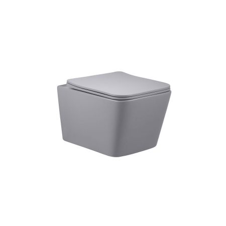 Унитаз подвесной Q-Line VT1-12MG безободковый, цвет матовый серый, ультратонкое  сиденье soft-close, артикул VT1-12MG