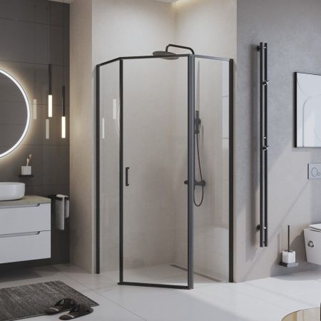 Душевой уголок BELBAGNO UNO-195-P-1, артикул UNO-195-P-1-100-C-NERO