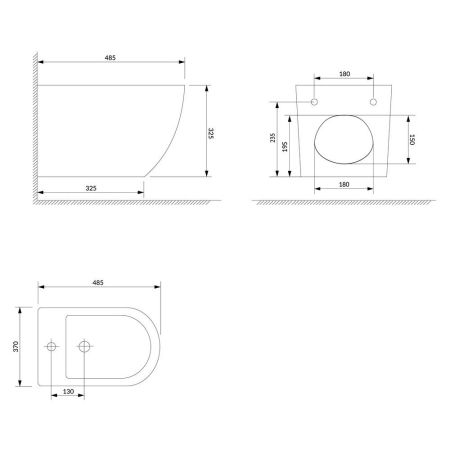 Биде подвесное OMNIRES OTTAWA OTTAWABIBP