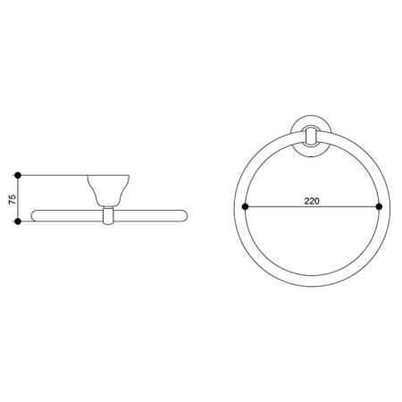 Bongio Axel Полотенцедержатель-кольцо, 220х75 мм, цвет хром, артикул 15004CR00