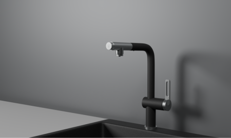 Смеситель для кухни GRANULA с выдвижным изливом и подключением к фильтру (8169, ШВАРЦ), артикул 8169, ШВАРЦ