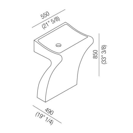 Agape Lito Напольная раковина 55х49х85 см, мрамор Carrara, цвет: белый