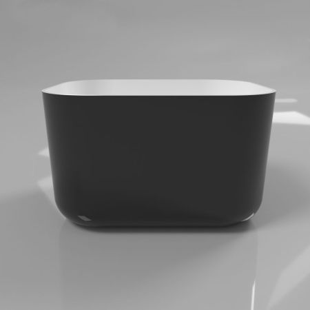 Умывальник WHITECROSS Lazurit 50x40 (черный/белый глянец) иск. камень, артикул 0713.050040.10100