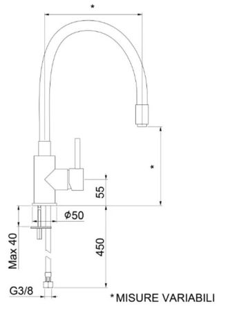 Смеситель для кухни Webert Viper VP920602564 Хром Черный, артикул VP920602564
