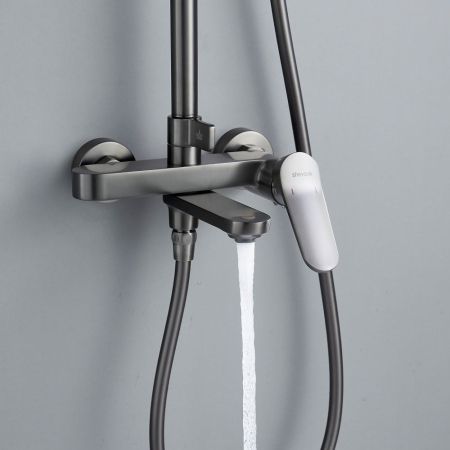 Душевая система Shevanik S4336T, оружейная сталь