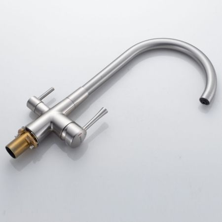 Смеситель для кухни с подключением фильтра Shevanik S428L, сатин, артикул S428L