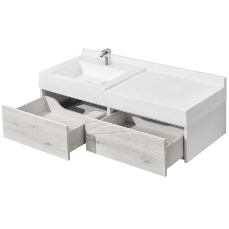 Тумба под раковину Акватон Сакура 120 1A219701SKW80 подвесная Ольха наварра Белый глянец, артикул 1A219701SKW80