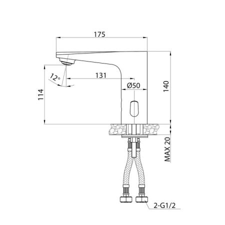 Смеситель для умывальника Iddis Pulse, сенсорный (PULSBS3i86), артикул PULSBS3i86