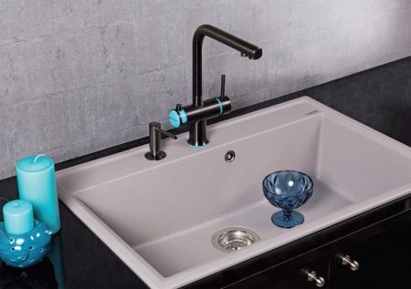 Смеситель для кухни, OMOIKIRI, Hotaru, тип открывания воды-однорычажный, тип регулирования воды-керамический картридж, монтаж-на раковину/столешницу, отверстия для монтажа-1, высота, мм-293, вынос излива, мм-202, тип излива-поворотный, тип подводки-гибкая