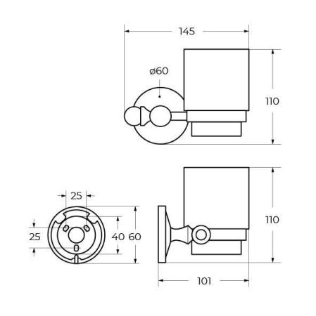 СТАКАН ПОДВЕСНОЙ ART&MAX ANTIC CRYSTAL AM-E-2668SJ, артикул AM-E-2668SJ-Cr