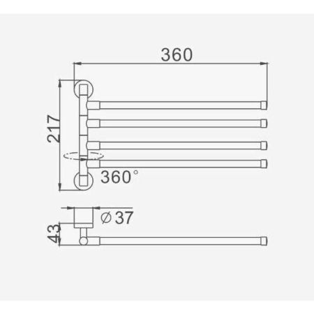 Полотенцедержатель D-Lin D255280, сатин, артикул D255280