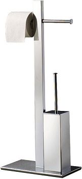 Gedy Bridge, стойка: двойной бумагодержатель/металлический ерш, цвет хром