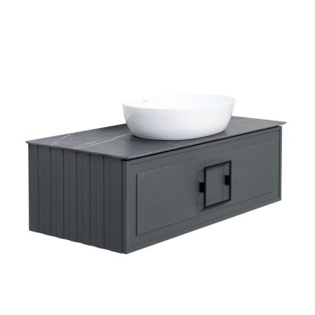 Тумба под раковину подвесная La Fenice Cubo FNC-01-CUB-G-90, серо-зеленая, артикул FNC-01-CUB-G-90