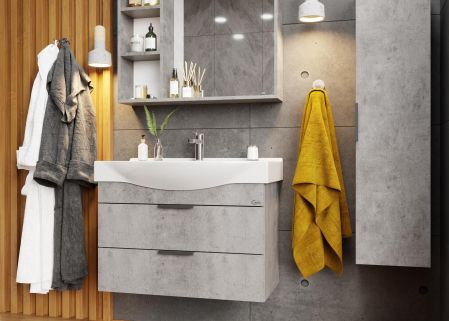 Тумба Onika Девис 80 подвесная, бетон чикаго (ум. Беверли 80), артикул 108048