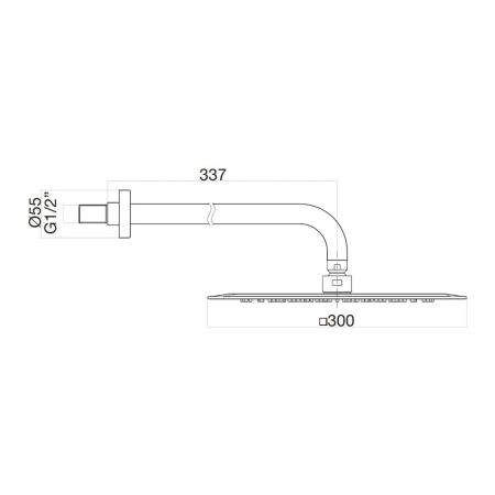 Верхний душ ультратонкий с кронштейном Fiore 30CR8651, хром, артикул 30CR8651