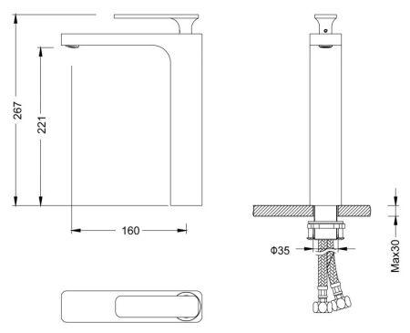Смеситель для раковины Timo Torne 4311/03F Черный