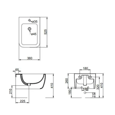 Биде подвесное GSG Brio BRBISO000, артикул BRBISO000