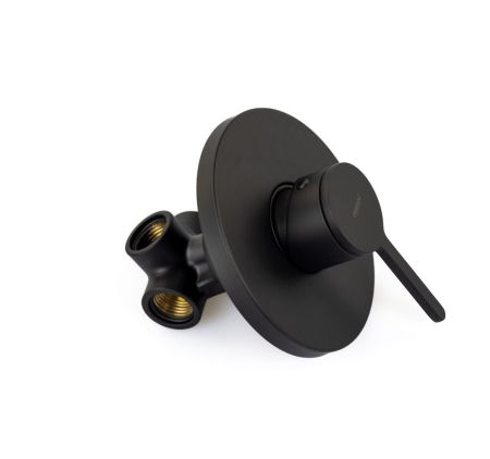 Emmevi Filobrass, однорычажный (со стержнем) встраиваемый смеситель для душа, цвет черный матовый, артикул 85009/NEO