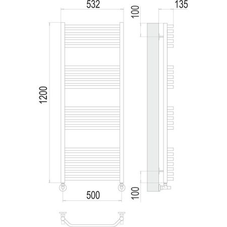 Полотенцесушитель водяной Terminus Виктория П22 50х120, артикул 4670078529558