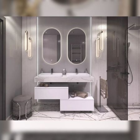 Тумба подвесная без столешницы Velvex Unit tp.UNI.80.1Y белый матовый, 80 см, артикул tp.UNI.80.1Y белый матовый