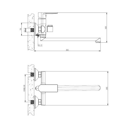 Смеситель для ванны BELZ B22679, хром