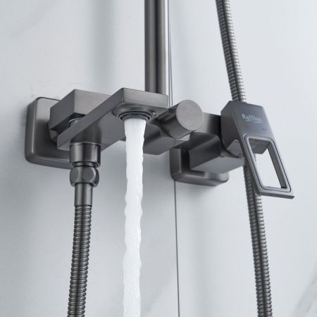 Душевая система Raffine F3696T, оружейная сталь