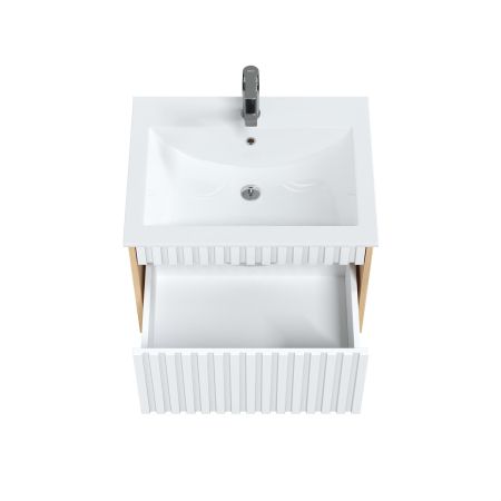 Тумба Onika Дайлер 60 подвесная белая/дуб сонома (ум. Бергамо Нова 60), артикул 106150