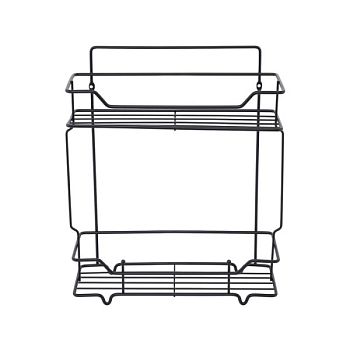 Полка двухъярусная прямая Milardo Grid проволока стальная, чёрный матовый (GRICS2BM44)