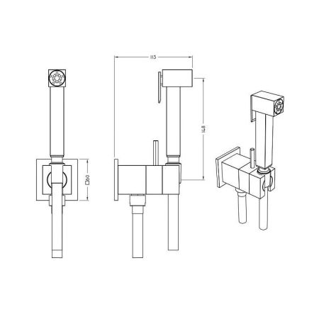 Гигиенический душ со смесителем Graffio KSPAQ101-09NEO, черный, артикул KSPAQ101-09NEO