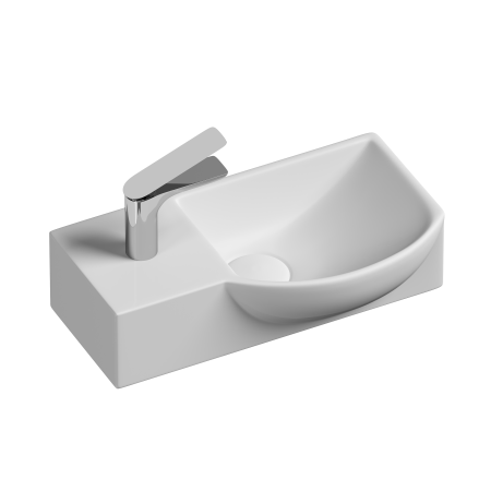 Умывальник подвесной прямоугольный  с крепежом (чаша справа, отверстие под смеситель слева) Element 400*220*120мм CN6039R, артикул CN6039R