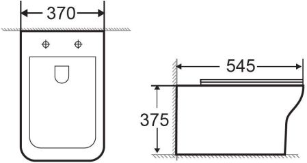 Унитаз подвесной Aquanet Rimless Cube-W CL-12248D
