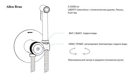 Смеситель с гигиеническим душем Allen Brau Liberty 5.33005-00 (с внутренней частью) хром