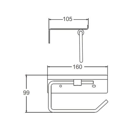 Держатель для туалетной бумаги с полкой BELZ B9001, хром