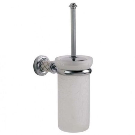 Ершик настенный (стекло) MURANO CHROME (белое)_Комплект, артикул 10913-W-CR