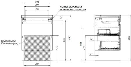 Тумба под раковину Aquanet Нота New 60 дуб светлый Тумба под раковину Aquanet Нота New 60 дуб светлый