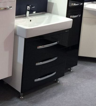 Тумба под раковину Bellezza Рокко 80 4635313660045 Черная Белая, артикул 4635313660045