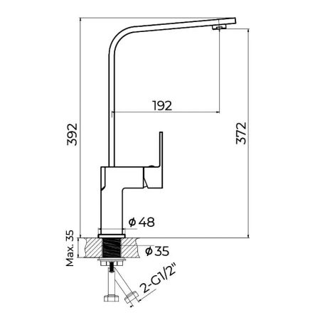 Смеситель для кухни Knotlor KN-21, хром, артикул KN-21