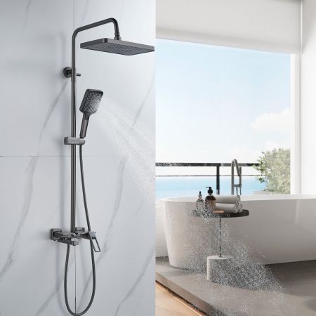 Душевая система Shevanik S6826T, оружейная сталь