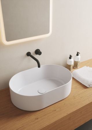 Olympia Open, накладная овальная раковина 60x40xh17 см, с донным клапаном, цвет белый глянцевый, артикул OPE42OV60001