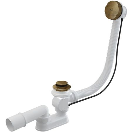 Слив-перелив Alcaplast A55ANTIC-120 полуавтомат Белый Бронза антик