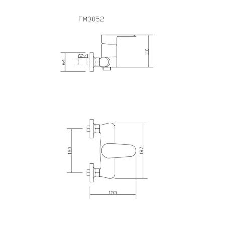 Смеситель для ванны Fmark FM3052, хром