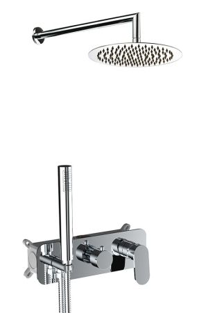 AQG Beta, душевой комплект ER241 на 2-3 потребителя, с настенным кронштейном, цвет хром, артикул 19BETER24102