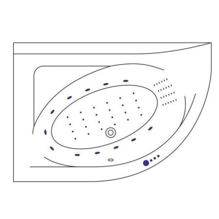 Ванна EXCELLENT Aquarella 150x100 (левая) "NANO" (хром), артикул WAEX.ARL15.NANO.CR