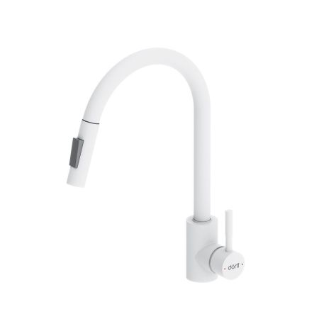 D3007533 Logic Кухонный смеситель  с вытягивающимся изливом, белый, артикул D3007533