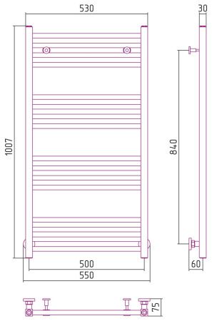 Полотенцесушитель, Сунержа, Модус, водяной, ширина, мм-550, глубина, мм-75, высота, мм-1007, межосевое расстояние-500, подключение-диагональное/нижнее/вертикальное, мощность, Вт-770, присоединительный размер-НР G 1/2" / НР G 3/4" (эксцентрик), материал-не Полотенцесушитель, Сунержа, Модус, водяной, ширина, мм-550, глубина, мм-75, высота, мм-1007, межосевое расстояние-500, подключение-диагональное/нижнее/вертикальное, мощность, Вт-770, присоединительный размер-НР G 1/2" / НР G 3/4" (эксцентрик), материал-не